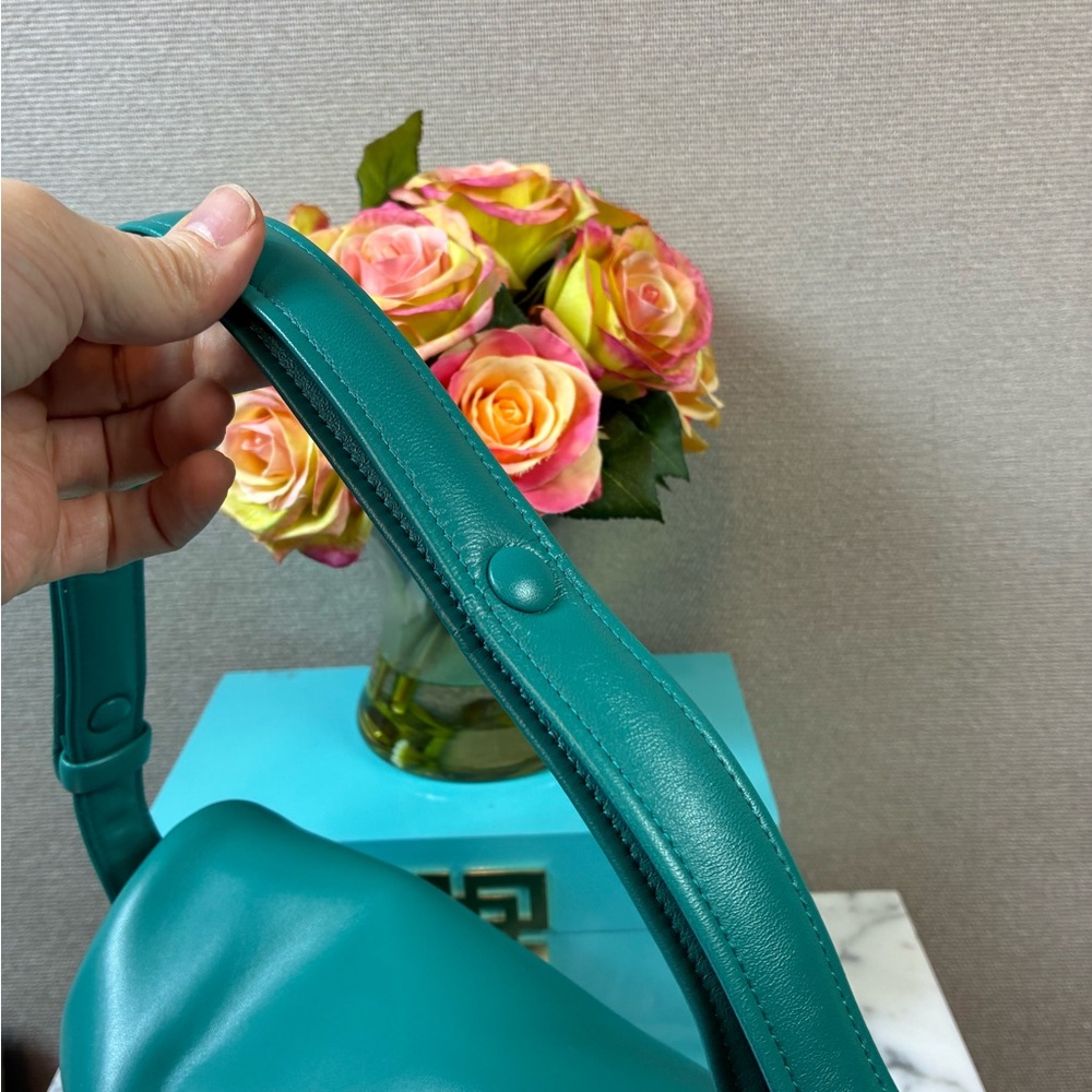 NWT Prada Nappa Leather Pavone Green Signaux Sacca Shoulder Bag - Retail $3500 - Picture 9 of 14